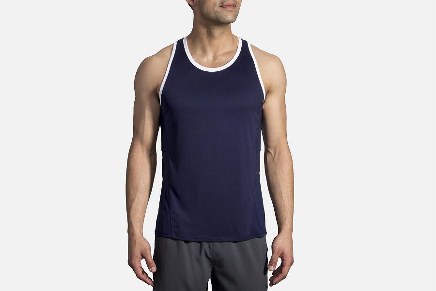 Brooks Stealth Men T-Shirts & Running Singlet Blue IKL834951